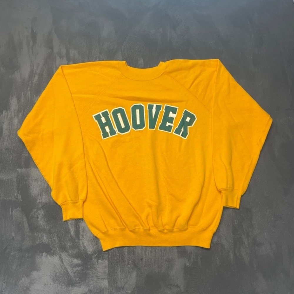Vintage Hoover Graphic‎ Sweatshirt Mens XL Yellow 90s Hanes USA